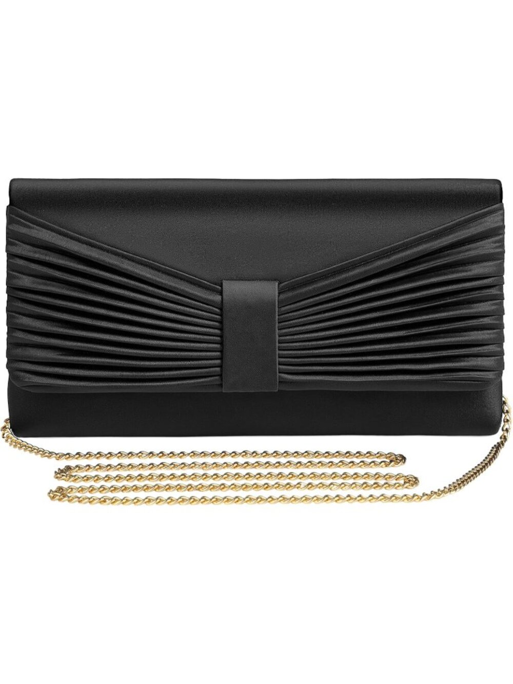 〽️women Black dressy Envelope Clutch Cross Body Bag Chain Wedding Party